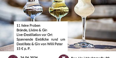 Gin- & Edelbrand-Tasting im Pop-Up